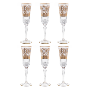A set of crystal champagne glasses TIMON ADAGIO for 6 people